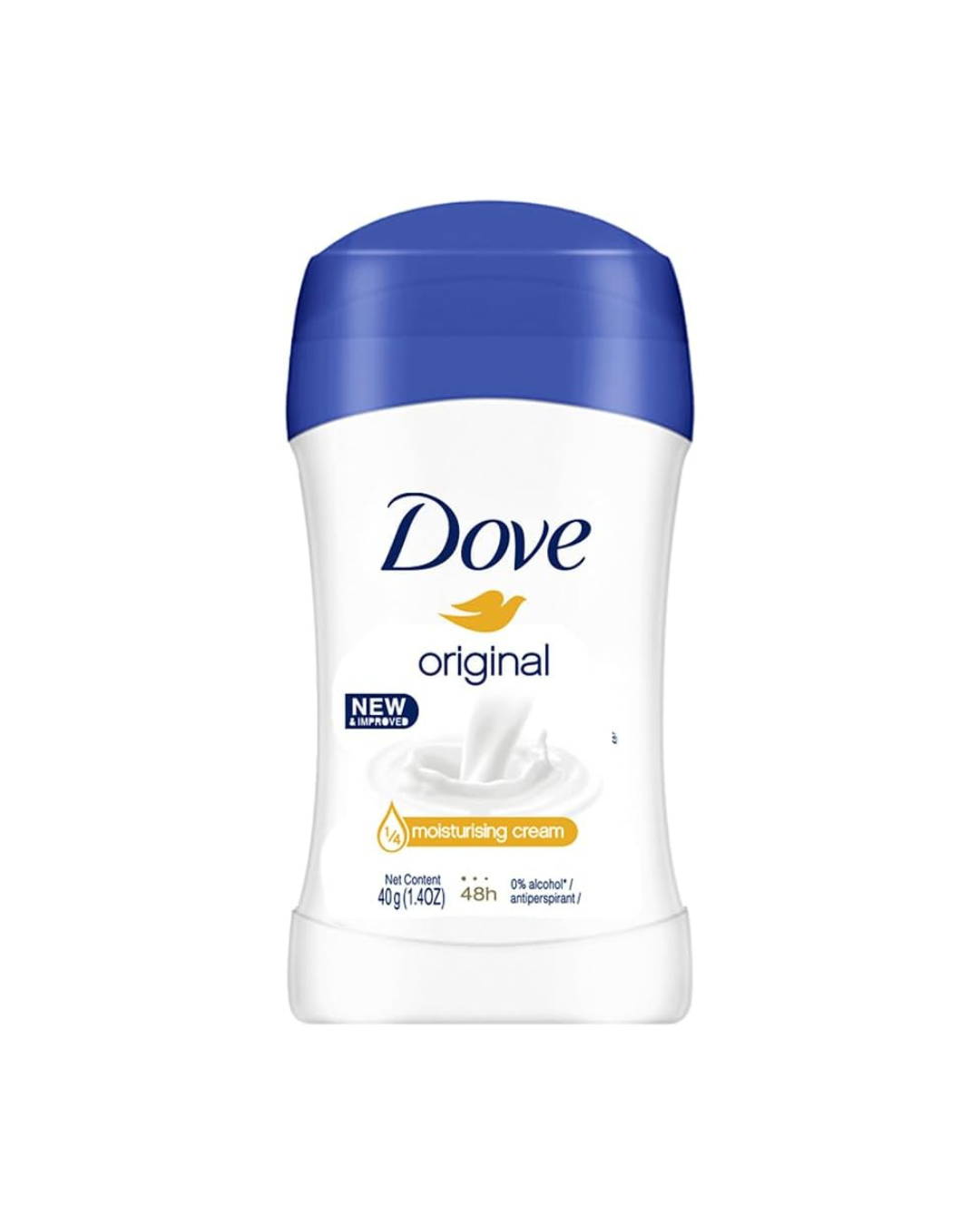 Dove original deodorant stick on a white background