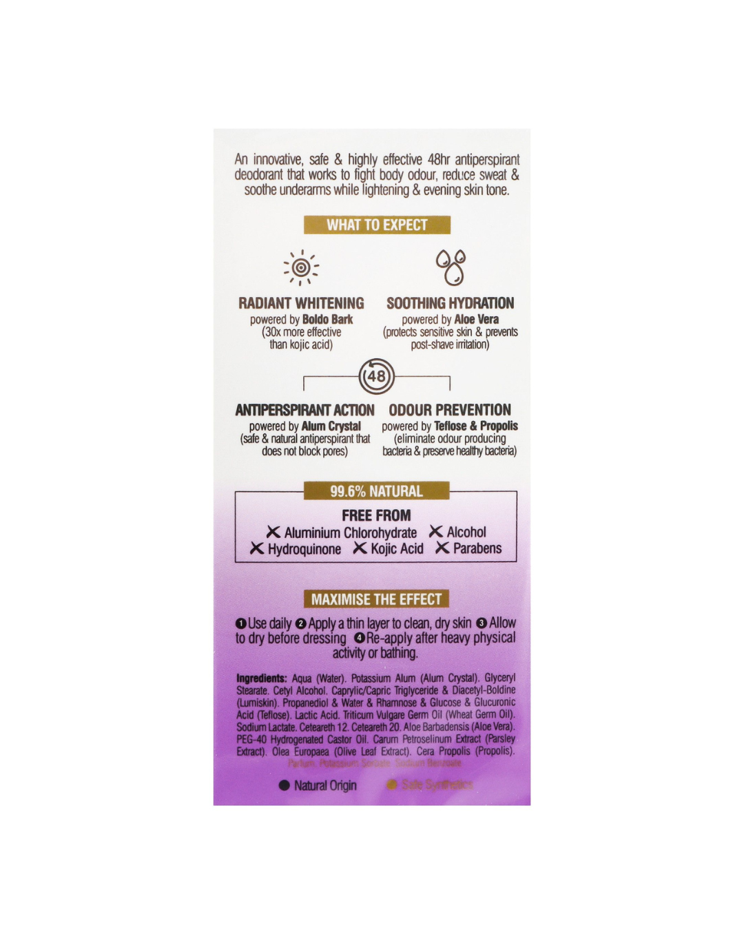 Product label with text and icons on a white background