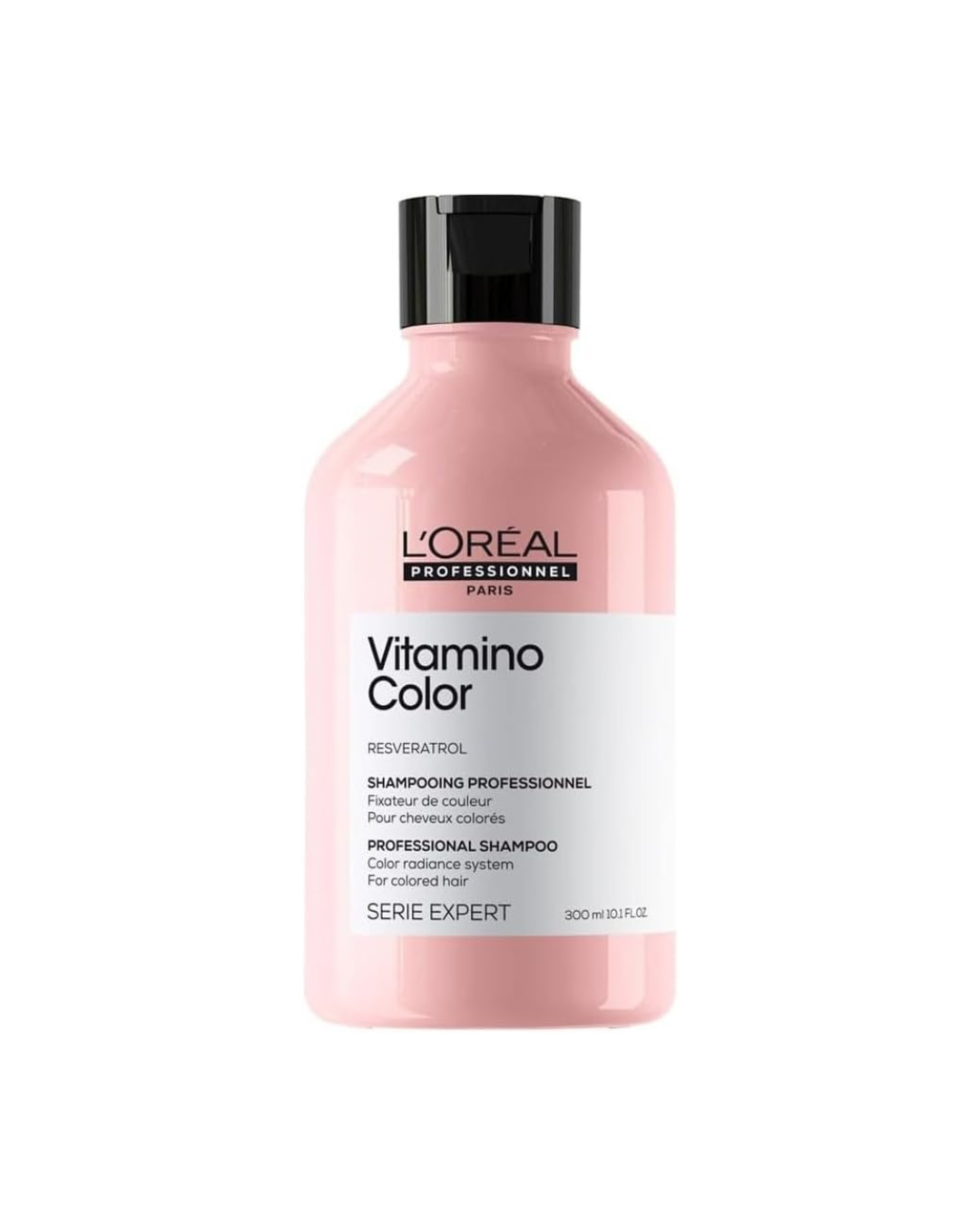 L'Oreal Vitamino Color shampoo bottle on a white background
