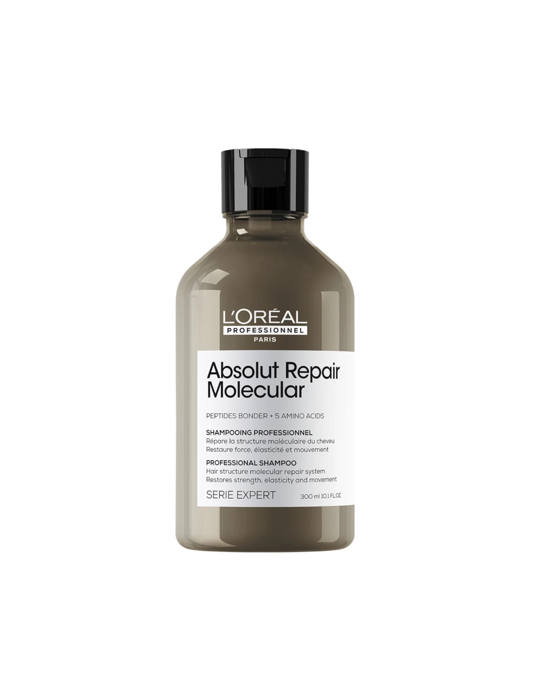 L'Oreal Absolut Repair Molecular shampoo bottle on a white background