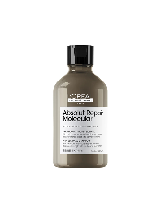 L'Oreal Absolut Repair Molecular shampoo bottle on a white background