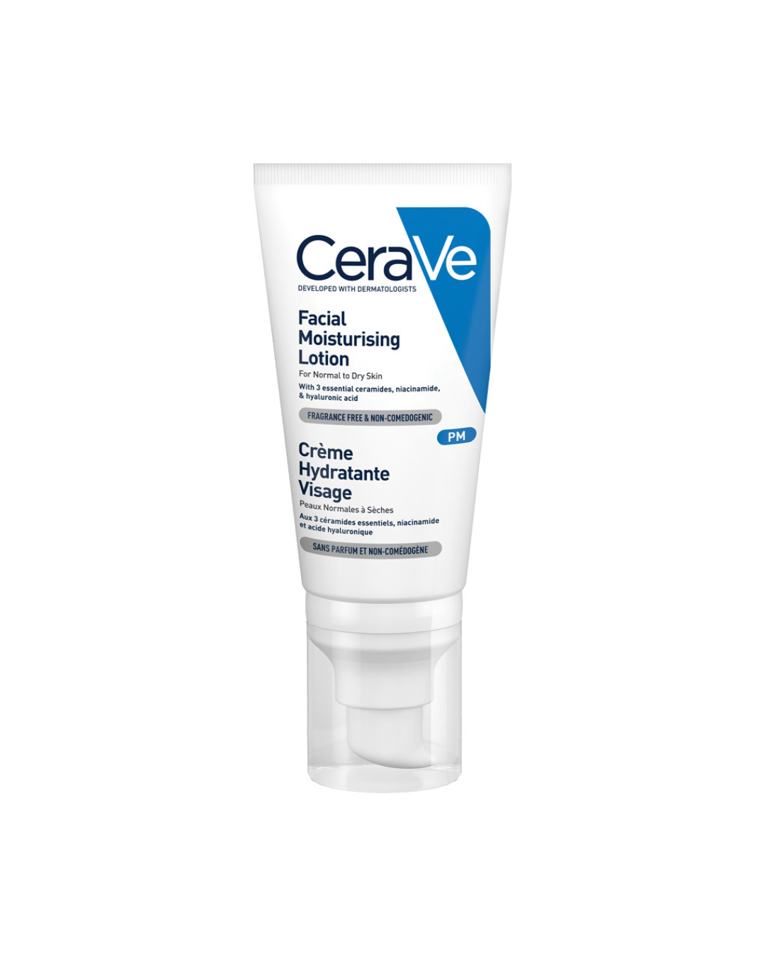 CeraVe facial moisturizing lotion on a white background