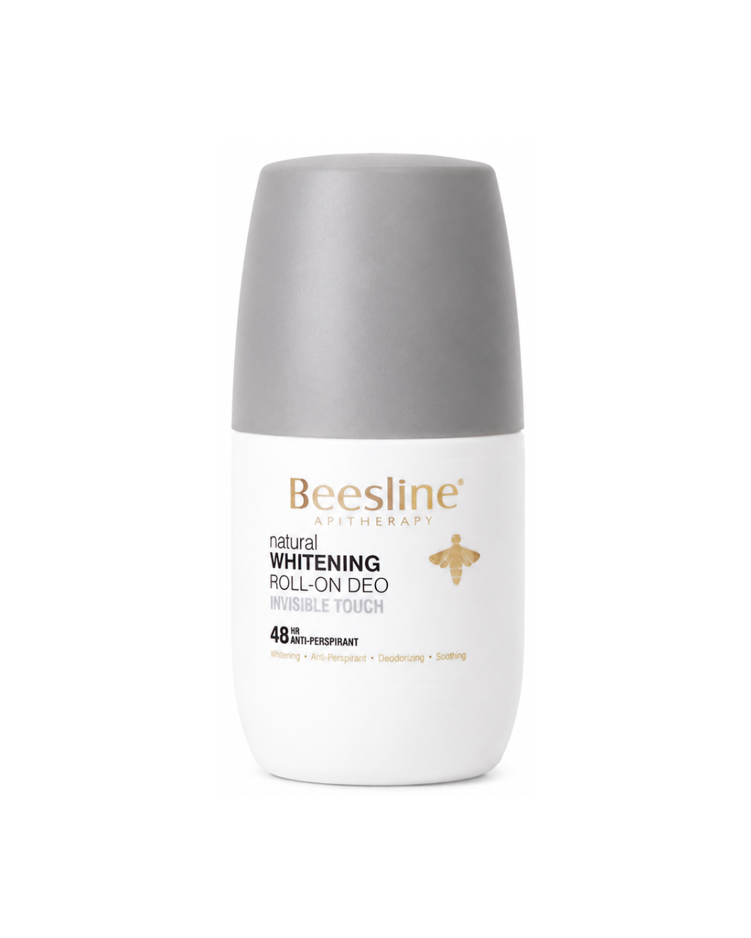 Beesline natural whitening roll-on deodorant on a white background