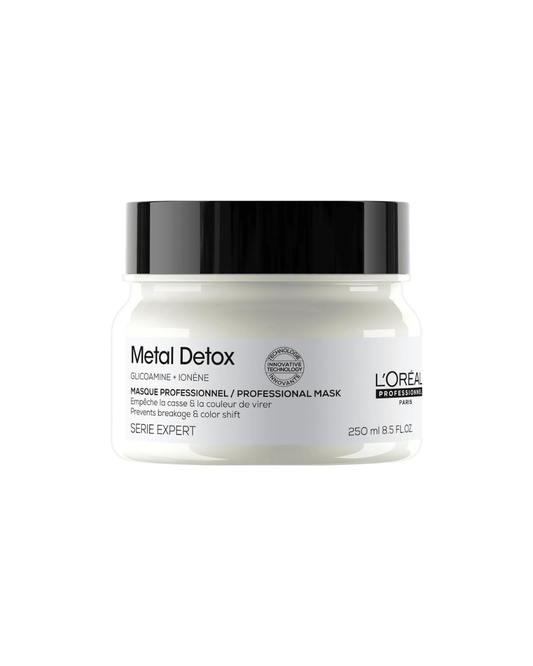L'Oreal Serie Expert Metal Detox mask jar on a white background