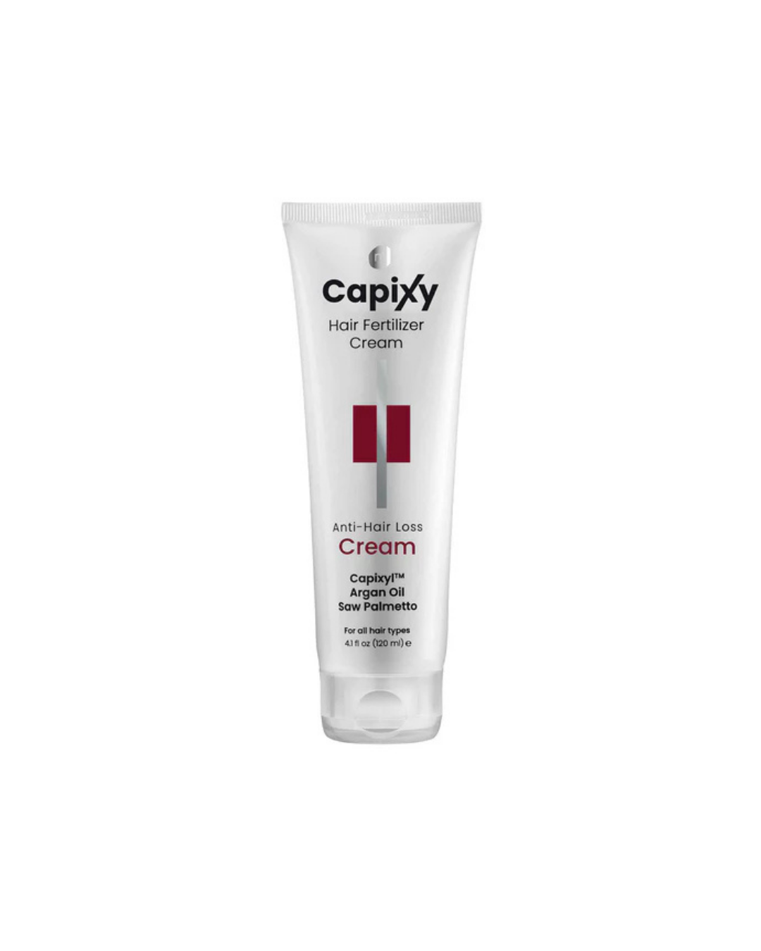 Capixy hair fertilizer cream tube on a white background