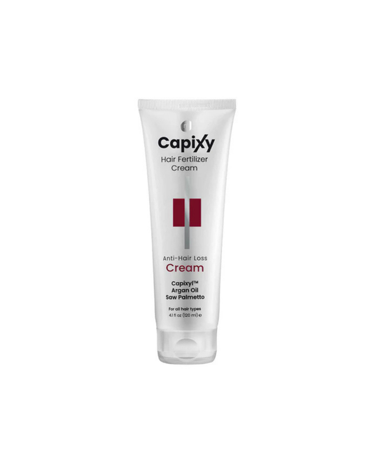 Capixy hair fertilizer cream tube on a white background