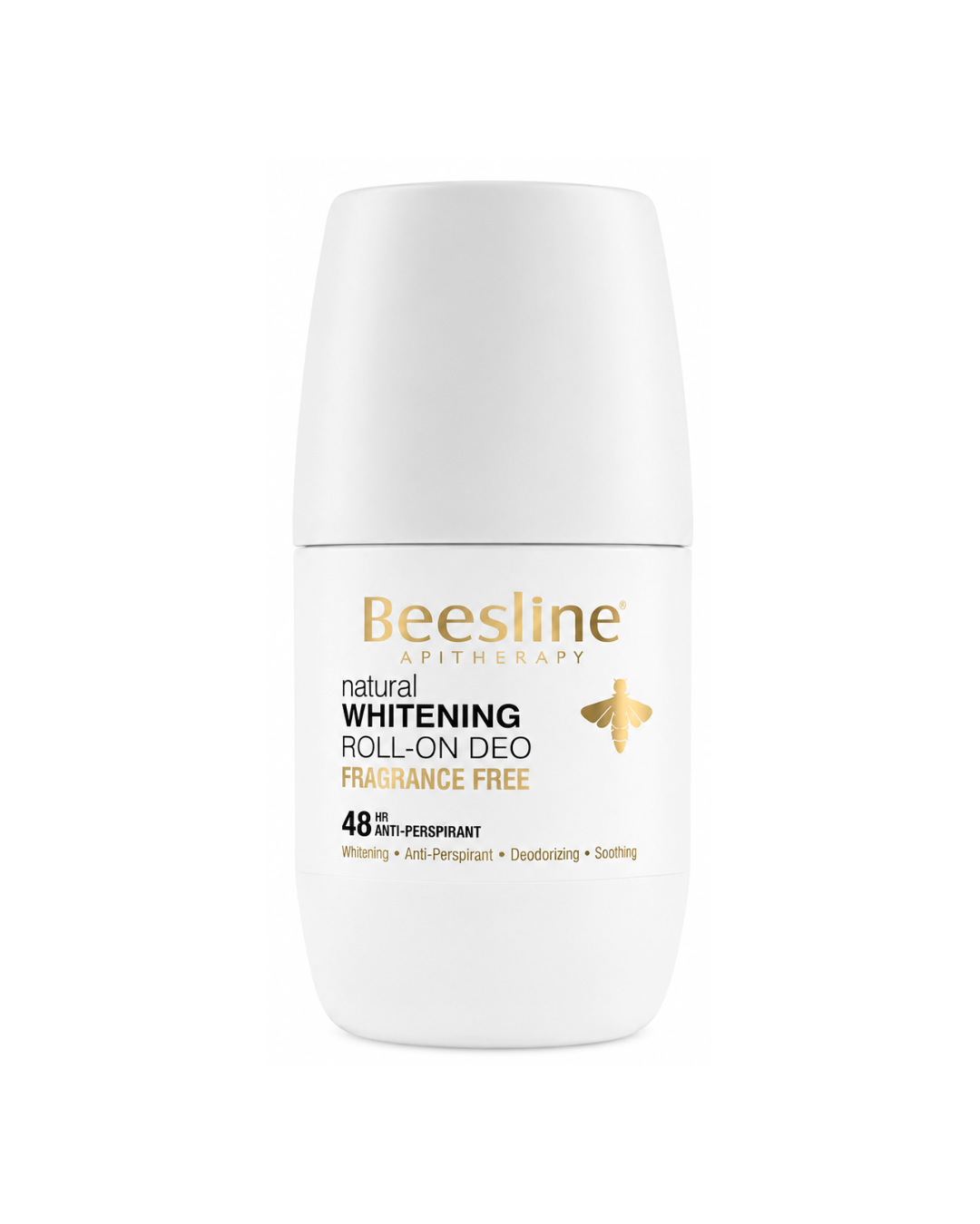 Beesline Whitening Roll-On Deodorant Fragrance Free on white background