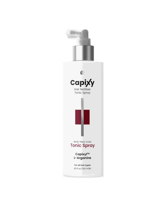 Capixy tonic spray bottle on a white background