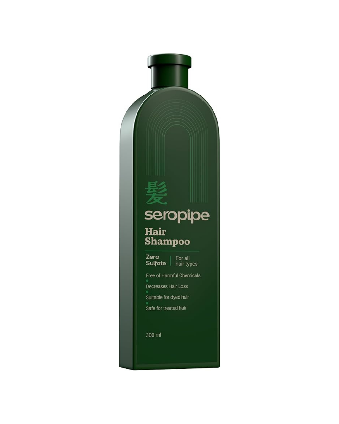 Seropipe hair shampoo bottle on a white background