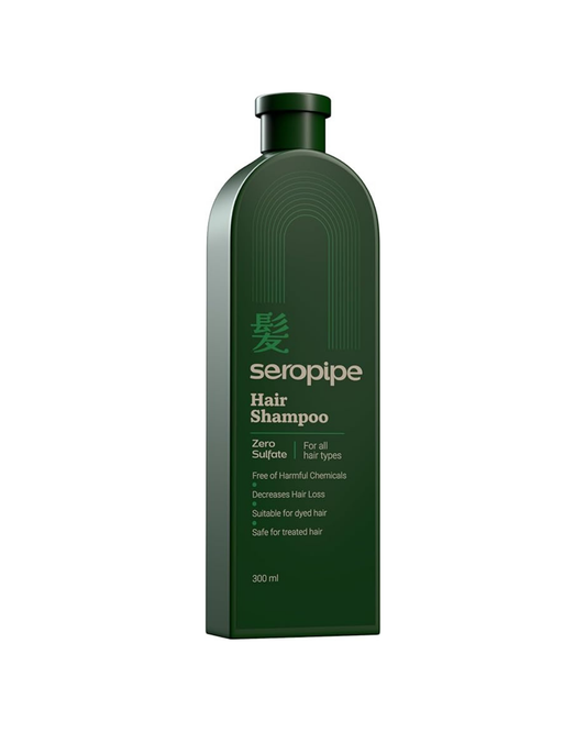 Seropipe hair shampoo bottle on a white background