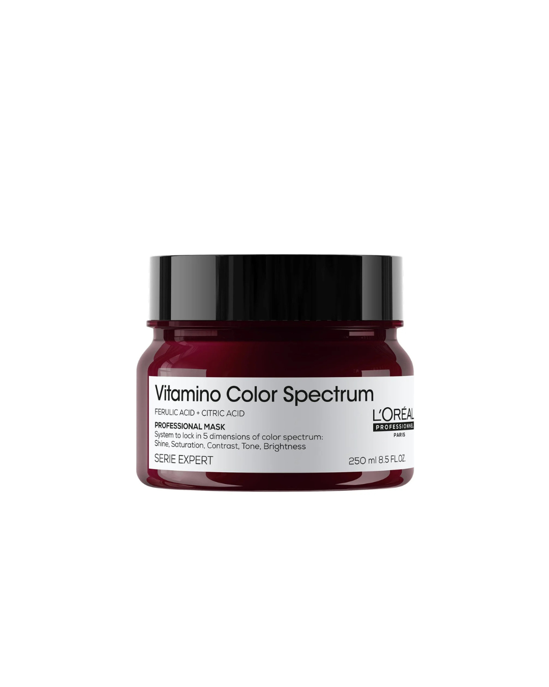 L'Oreal Vitamino Color Spectrum mask jar on a white background