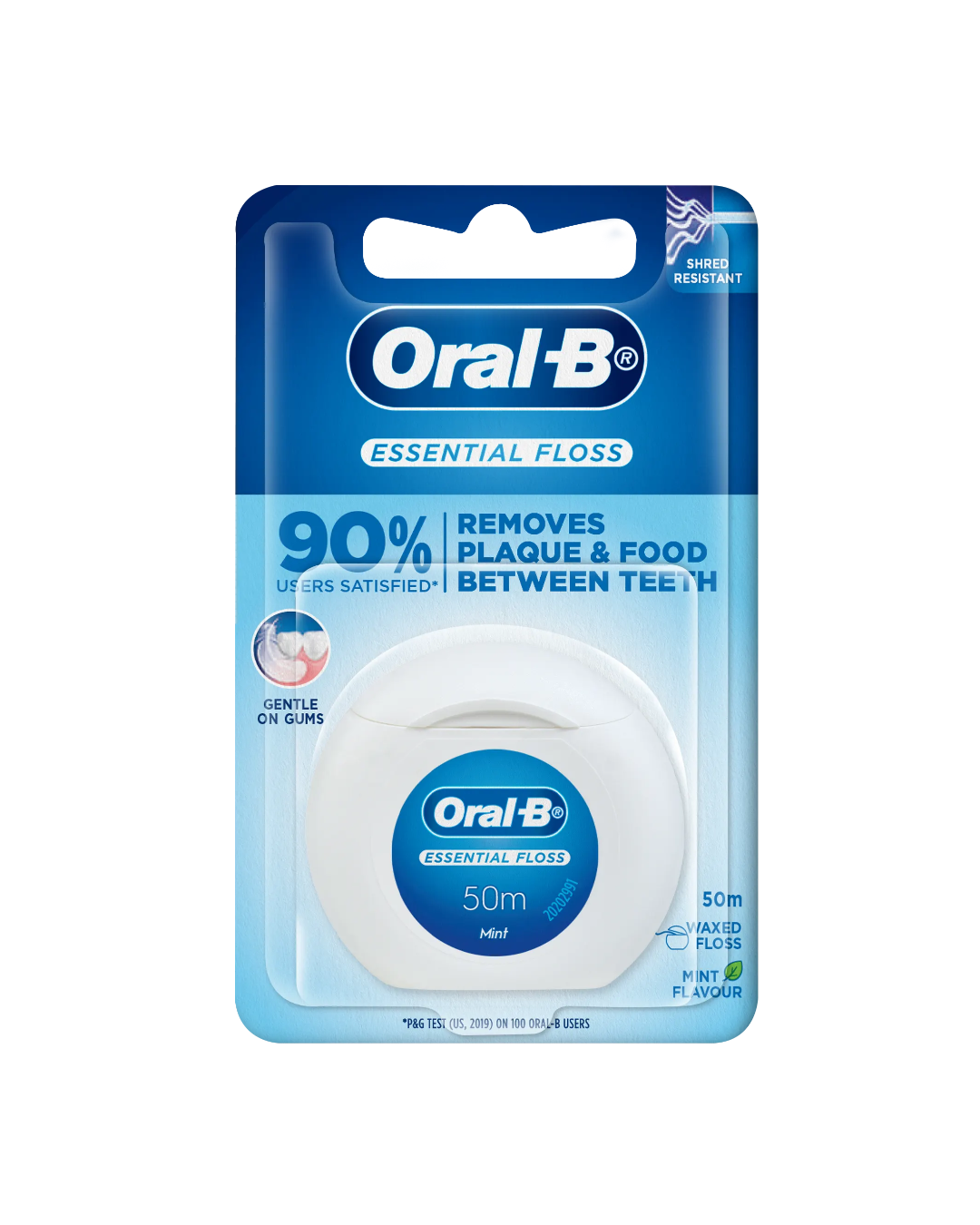 Oral-B essential floss packaging on a white background