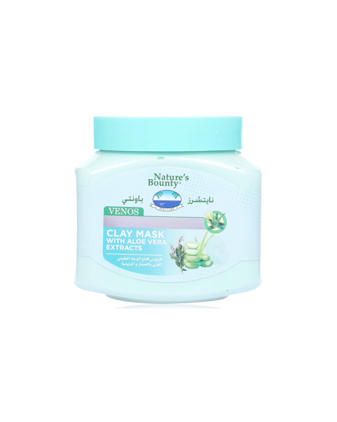 Nature's Bounty Venus clay mask with aloe vera extracts on a white background