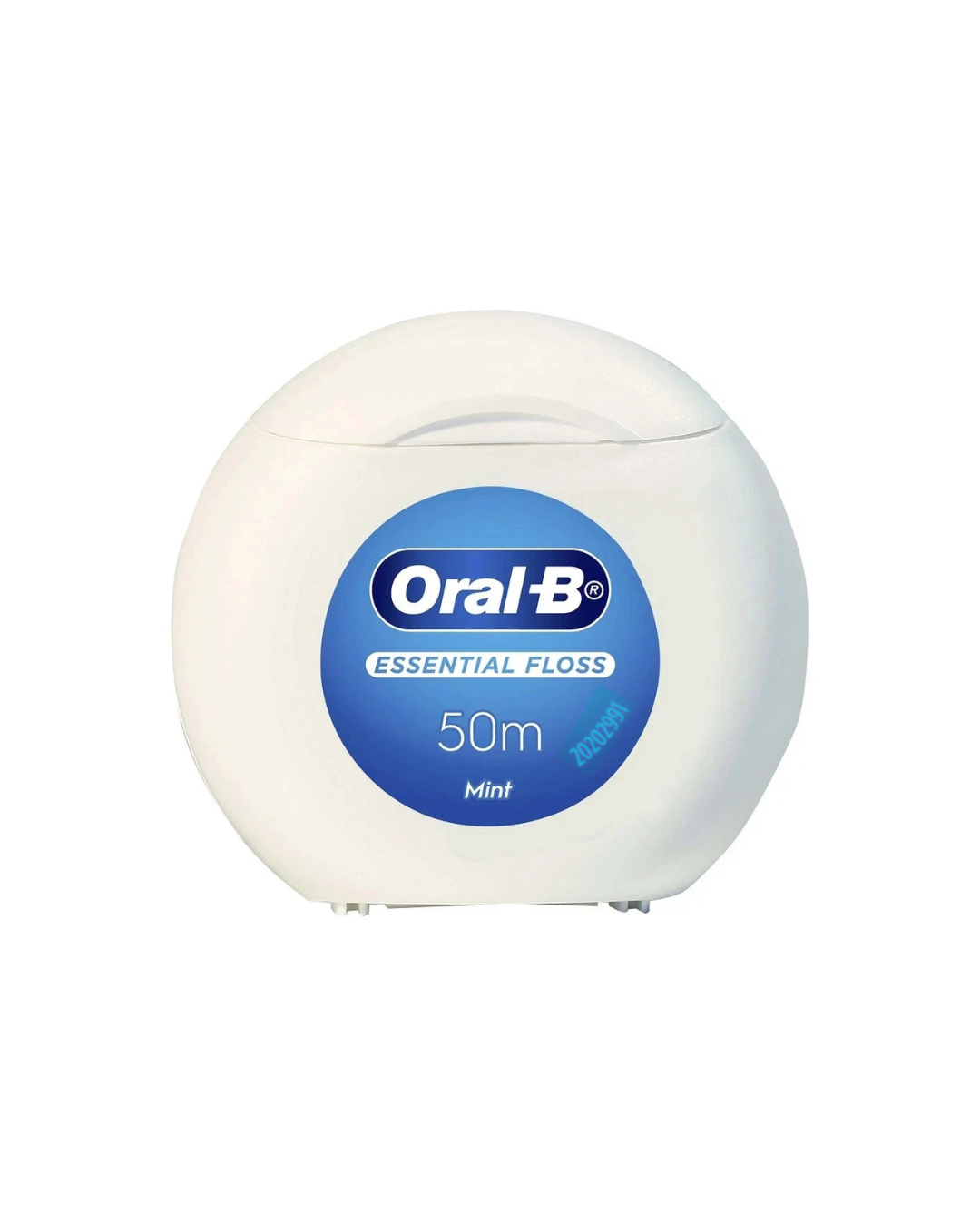 Oral-B dental floss container on a white background