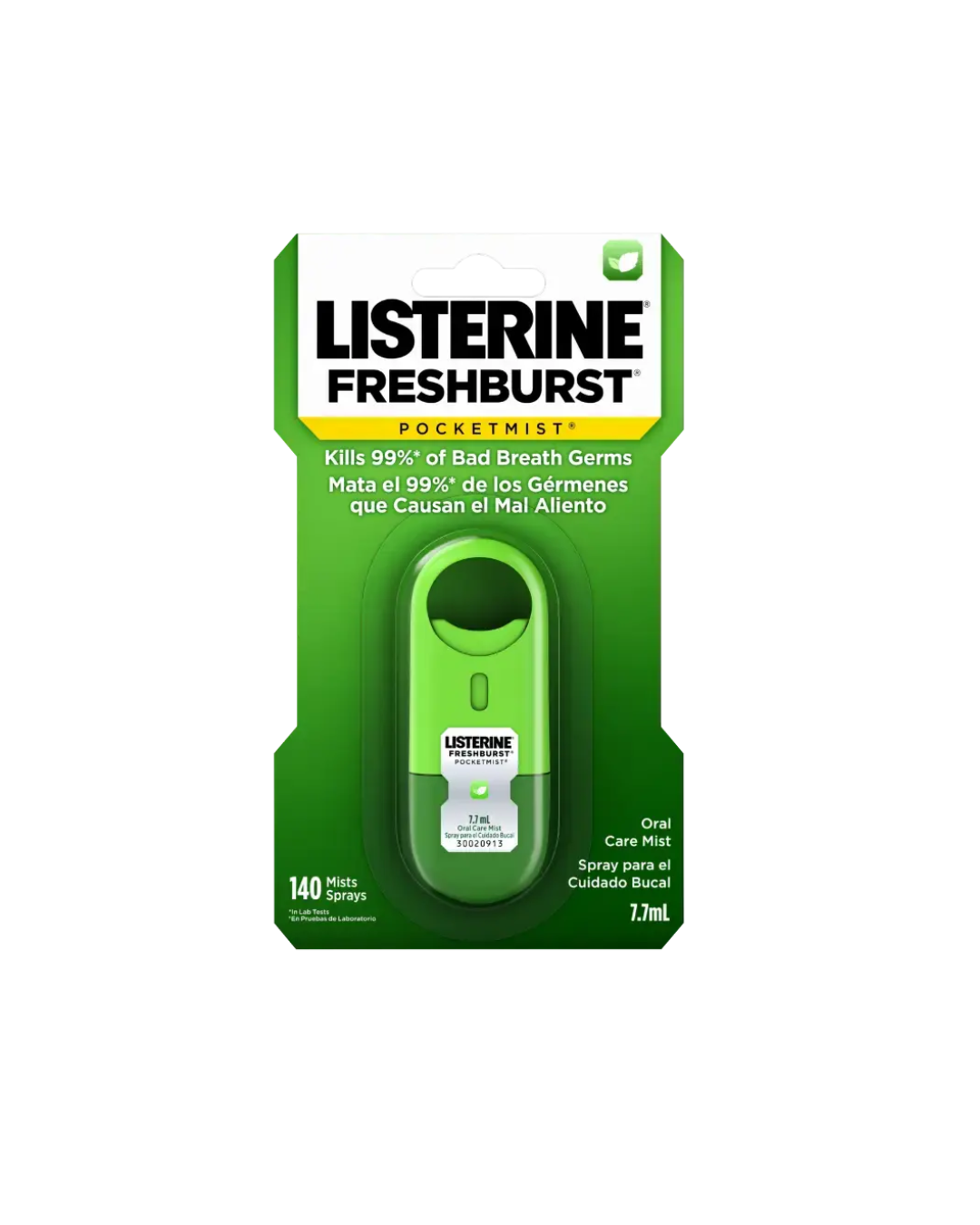 Listerine Freshburst Pocketmist packaging on a white background
