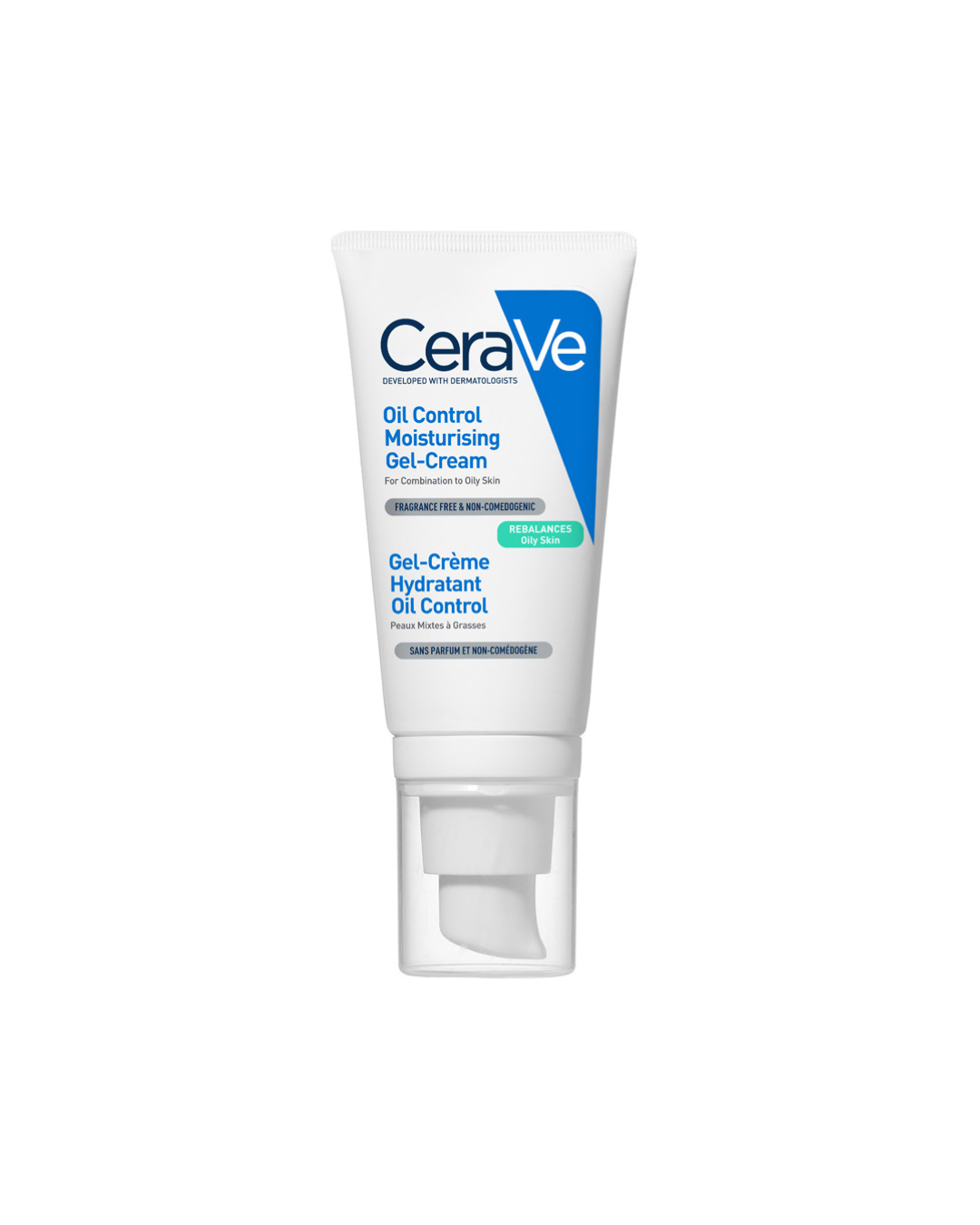 CeraVe oil control moisturizing gel-cream tube on a white background
