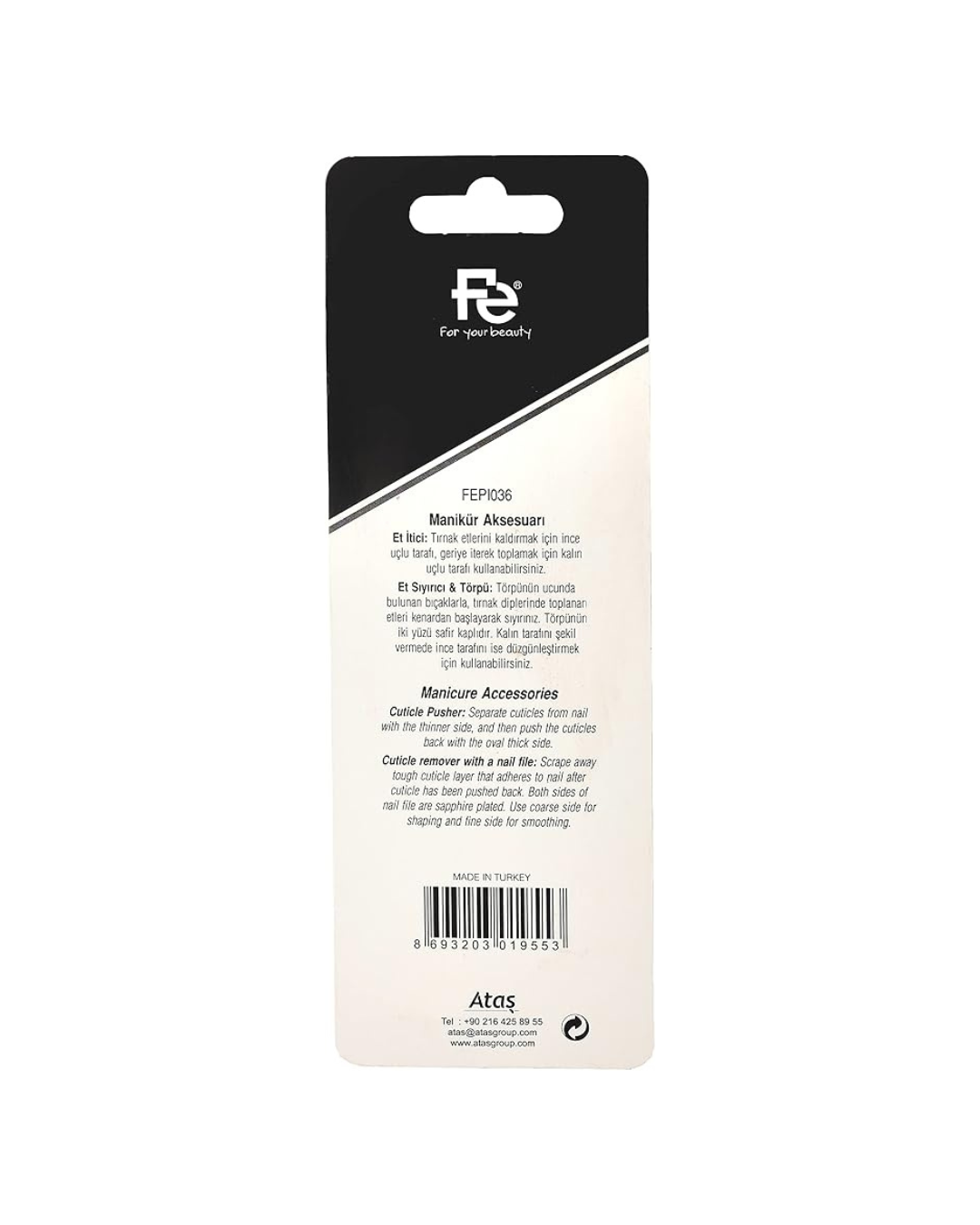 Product packaging with brand logo and text on a white background
