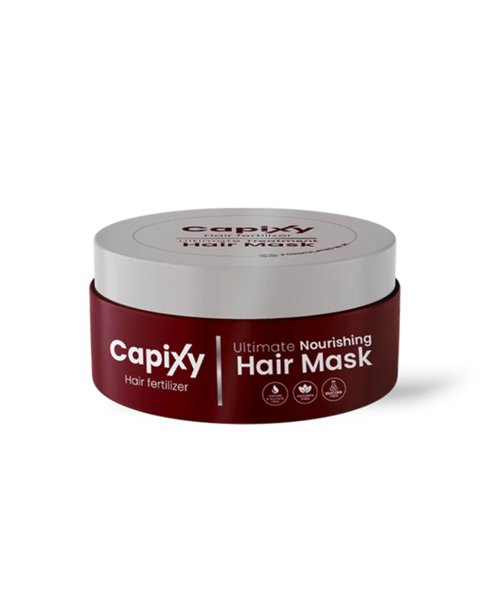 Capixy Ultimate Nourishing Hair Mask jar on a white background