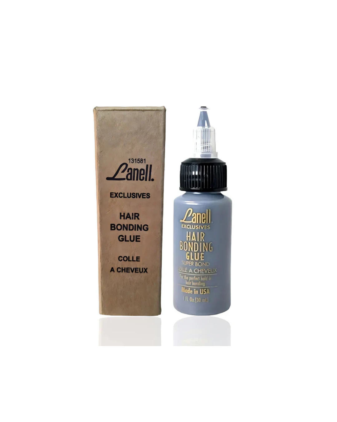 Lanell hair bonding glue bottle and box on a white background