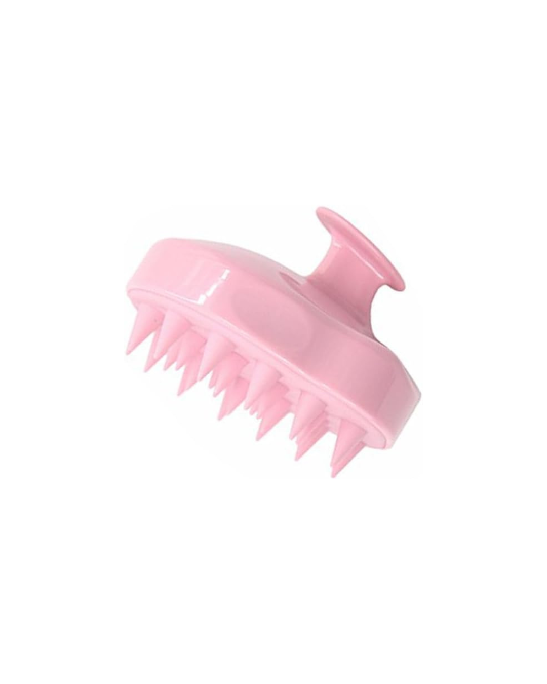 Pink scalp massager on a white background