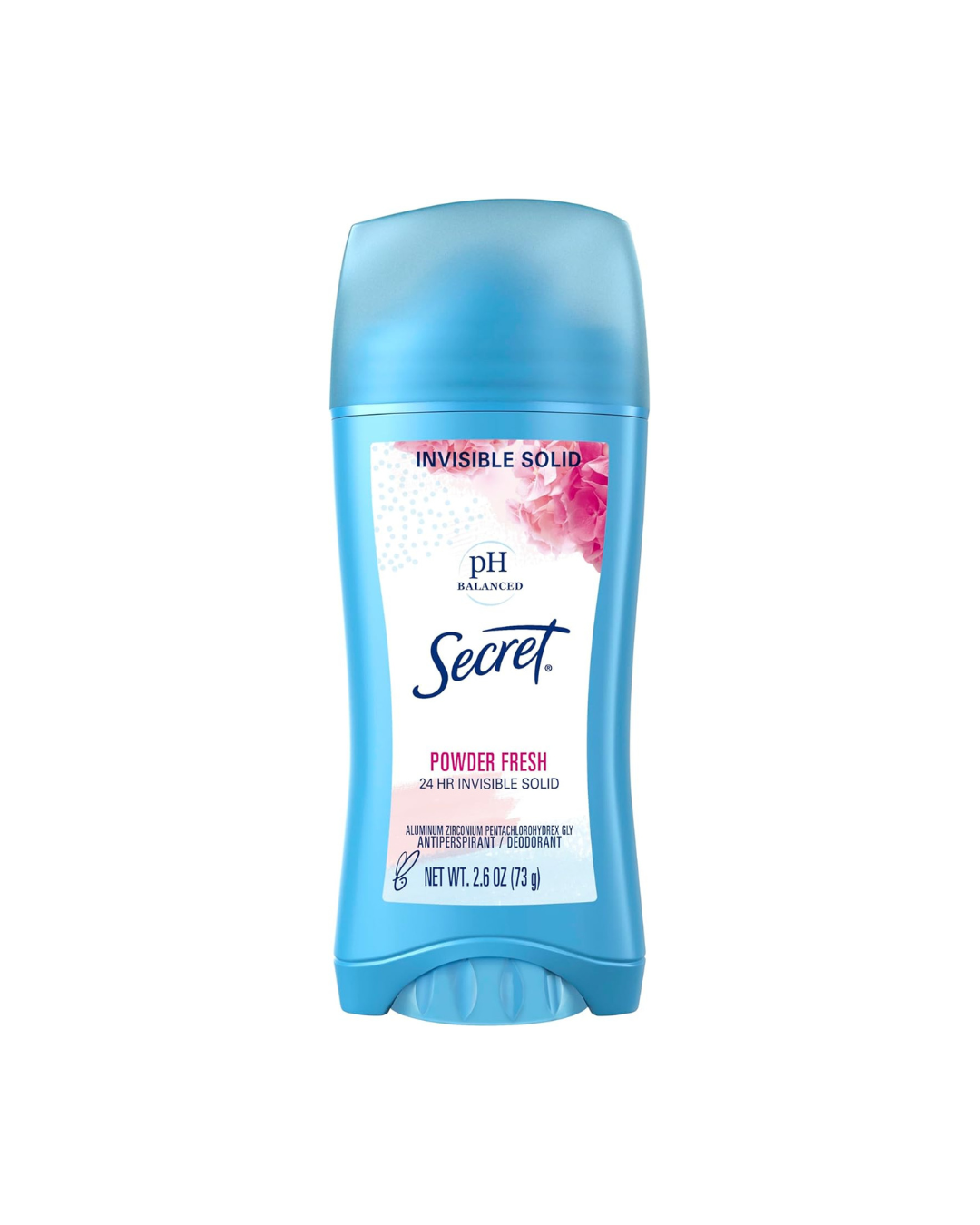 Secret Invisible Solid deodorant stick on a white background