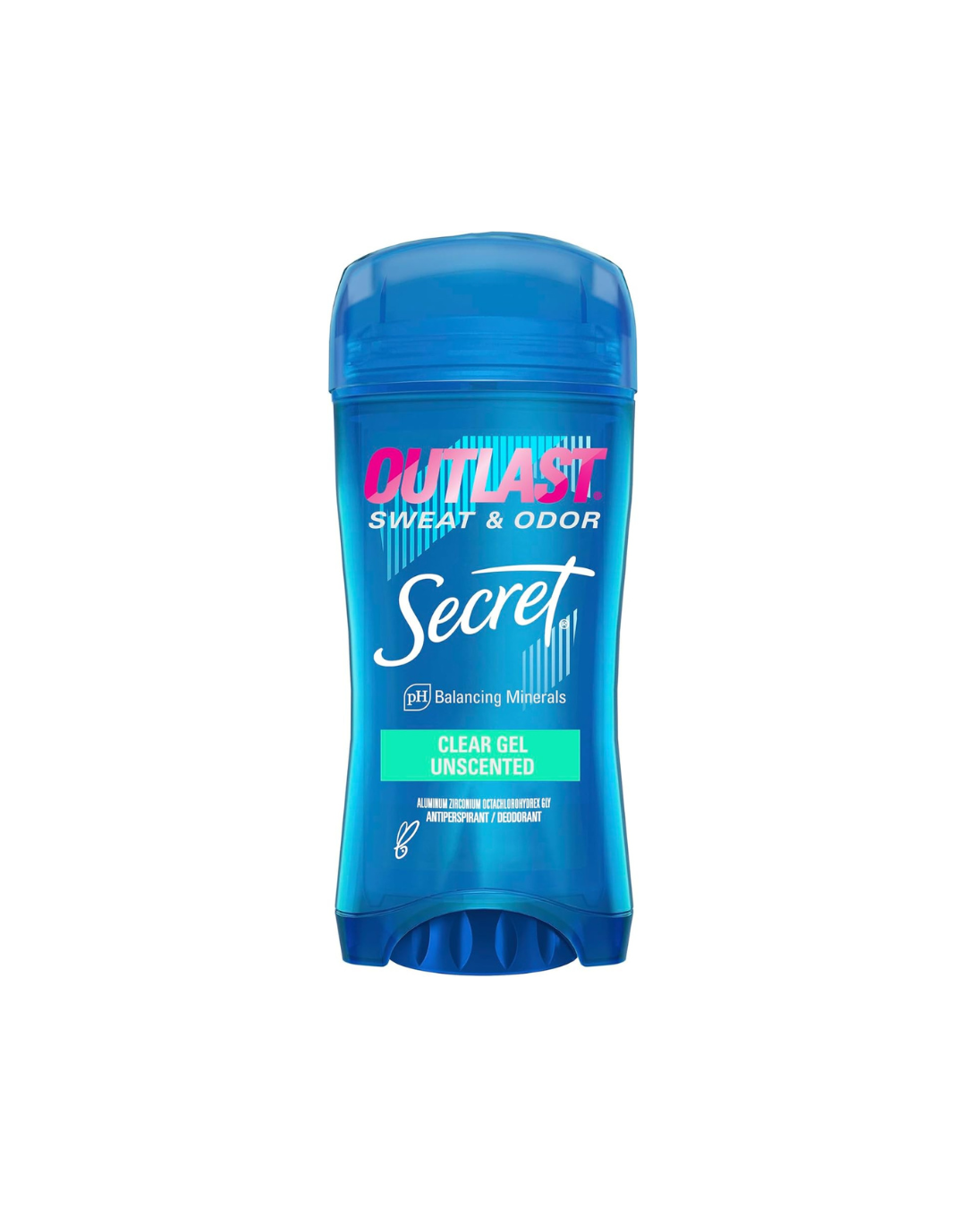 Secret Outlast sweat and odor control deodorant stick on a white background